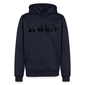 Rad Evolution - Männer Premium Bio Hoodie - Navy - Vorne - Nico (187cm)