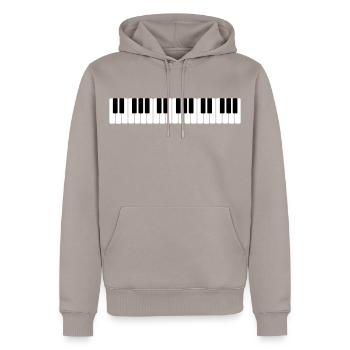 Clavier Clavier Touches de piano Clavier de piano - Sweat à capuche Premium bio Homme - taupe - Devant - Nico (187cm)