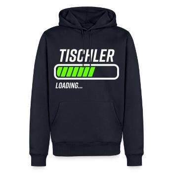 Tischler Loading Ladebalken - Männer Premium Bio Hoodie - Navy - Vorne - Nico (187cm)