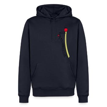 Massage mit liebe - Männer Premium Bio Hoodie - Navy - Vorne - Nico (187cm)