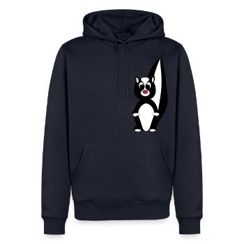 Stink squirrel - Men’s Premium Organic Hoodie - navy - Front - Nico (187cm)