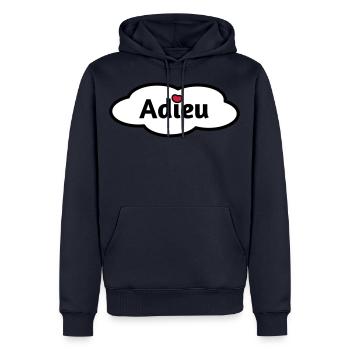 Adieu - Männer Premium Bio Hoodie - Navy - Vorne - Nico (187cm)