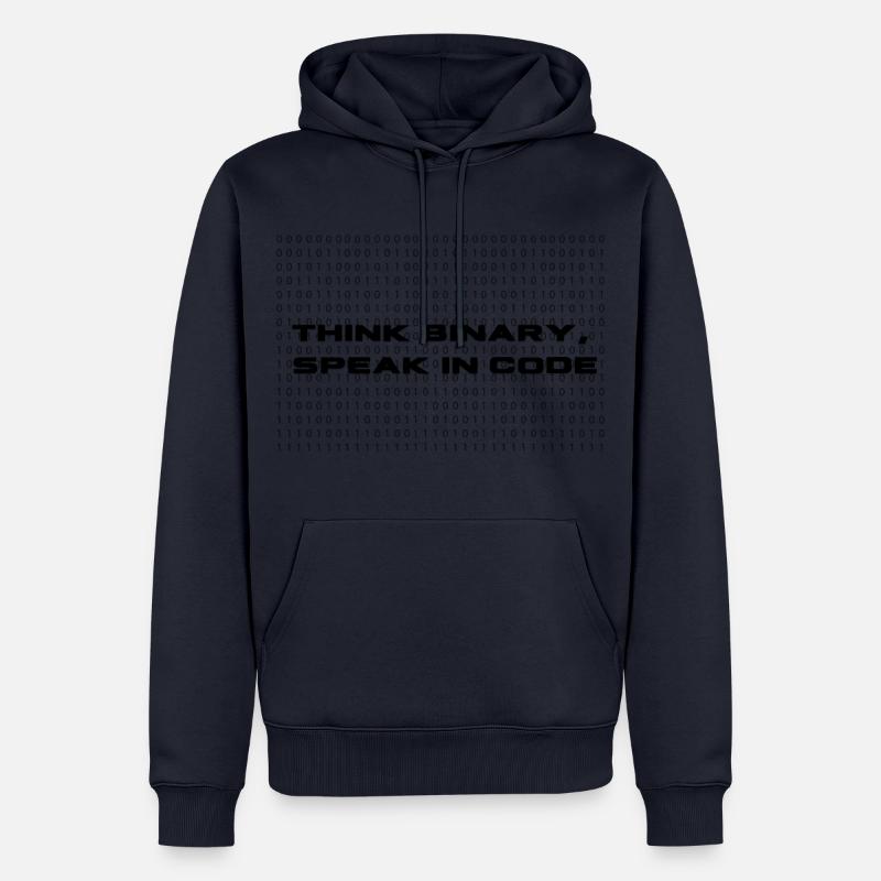 Think binary - speak in code³ - Männer Premium Bio Hoodie - Navy
