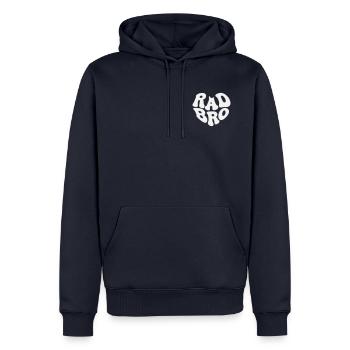 Rad Brother - Cœur Rétro (Couleur personnalisée) - Sweat à capuche Premium bio Homme - bleu marine - Devant - Nico (187cm)