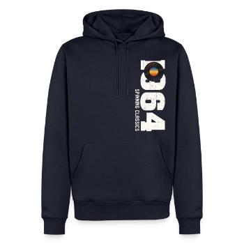 Vintage 1964 Vinyl Records for Music Lovers - Men’s Premium Organic Hoodie - navy - Front - Nico (187cm)