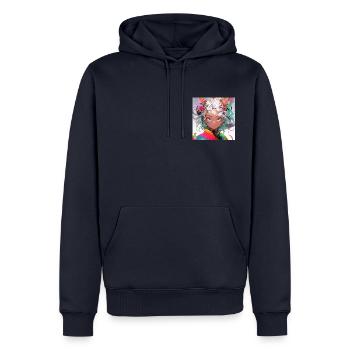Epic Face - Männer Premium Bio Hoodie - Navy - Vorne - Nico (187cm)