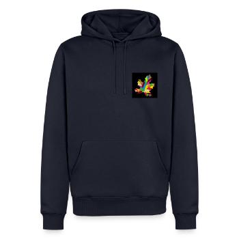 Buntes Blatt Herbst - Männer Premium Bio Hoodie - Navy - Vorne - Nico (187cm)