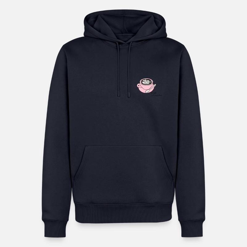 Ein Kaffee, bitte. Rosa - Männer Premium Bio Hoodie - Navy