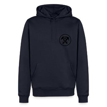Zunftzeichen Dachdecker - Männer Premium Bio Hoodie - Navy - Vorne - Nico (187cm)