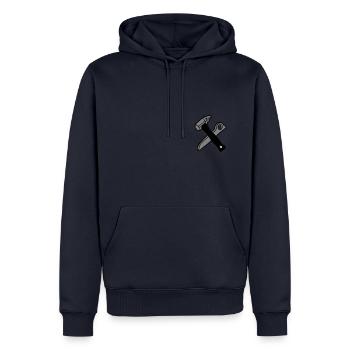 ALPIN CLIMBER - Männer Premium Bio Hoodie - Navy - Vorne - Nico (187cm)