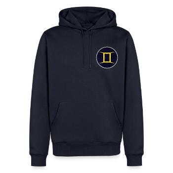 Gemini - Men’s Premium Organic Hoodie - navy - Front - Nico (187cm)
