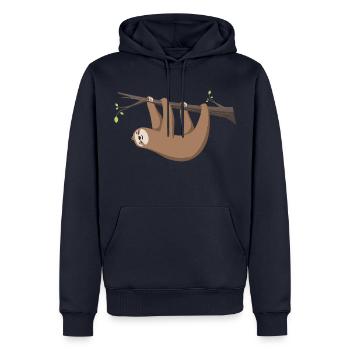 Sloth Sloth hangs on the branch - Men’s Premium Organic Hoodie - navy - Front - Nico (187cm)