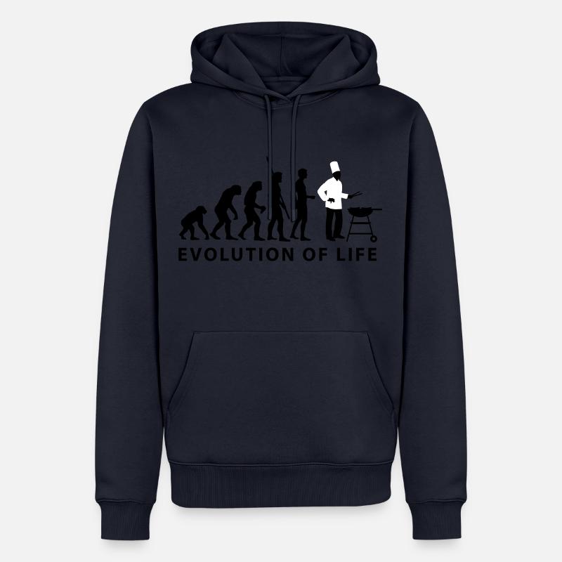 evolution_grill_e_2c - Sweat à capuche Premium bio Homme - bleu marine