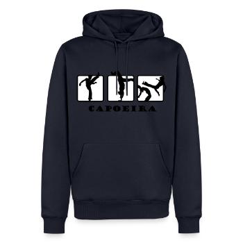 Capoeira Zebra danse - Sweat à capuche Premium bio Homme - bleu marine - Devant - Nico (187cm)