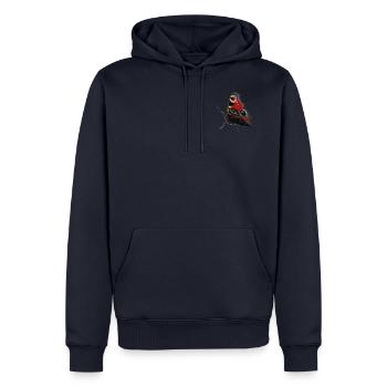 Schmetterling Pfauenauge - Männer Premium Bio Hoodie - Navy - Vorne - Nico (187cm)