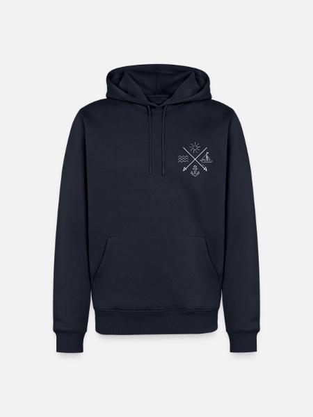 Meer (weiss) - Männer Premium Bio Hoodie - Navy