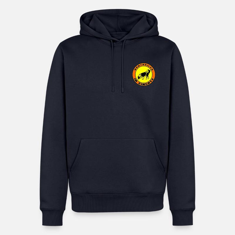 Mantrailer im Einsatz Boder Collie - Männer Premium Bio Hoodie - Navy