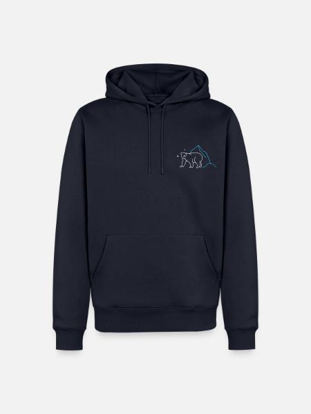 Polar Bear Walking - Männer Premium Bio Hoodie - Navy