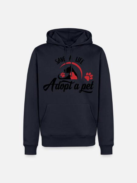 Adopt a pet Adoptieren statt kaufen - Männer Premium Bio Hoodie - Navy