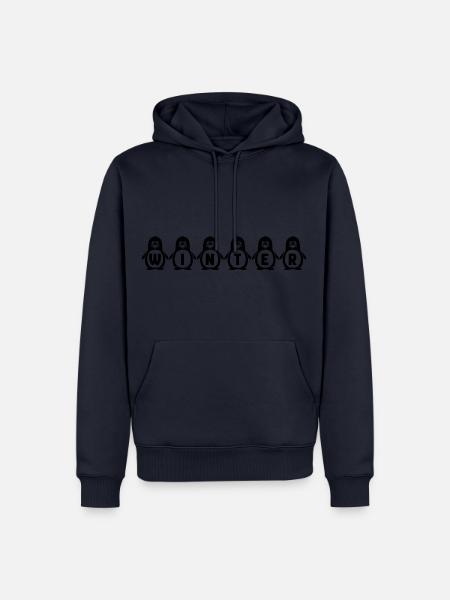 Pinguine - Schriftzug Winter - Geschenkidee - Männer Premium Bio Hoodie - Navy