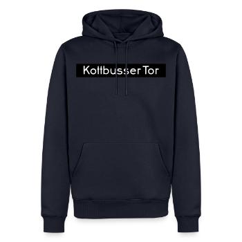 Kottbusser Tor KREUZBERG - Männer Premium Bio Hoodie - Navy - Vorne - Nico (187cm)