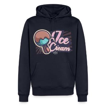 Icecream Retro Ice Eis Eiscreme Sommer summer Fun - Männer Premium Bio Hoodie - Navy - Vorne - Nico (187cm)