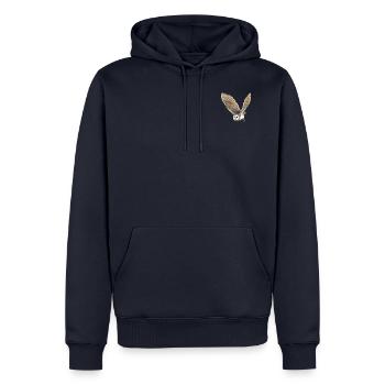 Schleiereule - Männer Premium Bio Hoodie - Navy - Vorne - Nico (187cm)