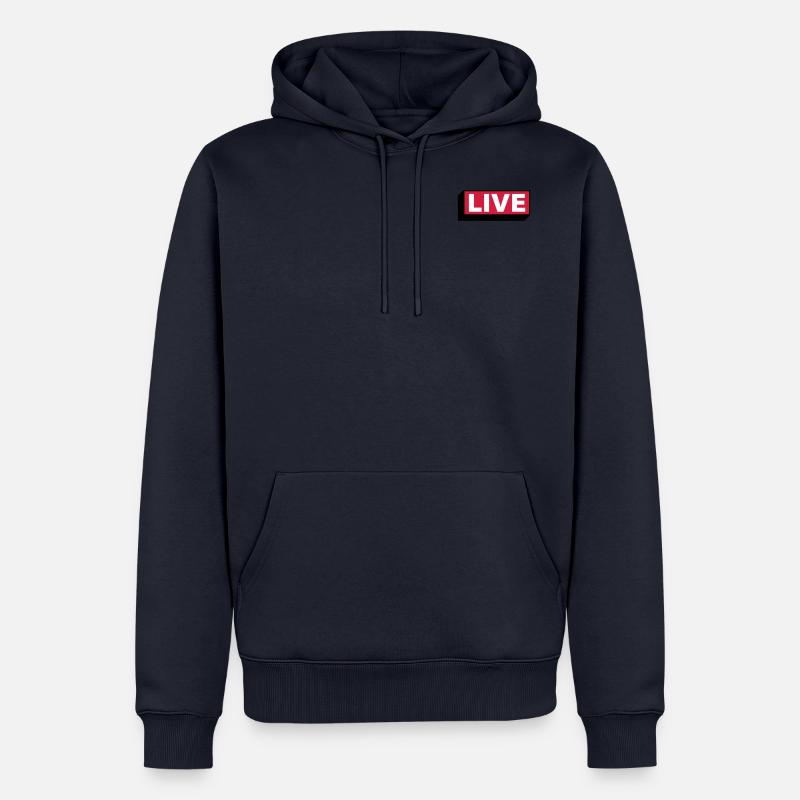 LIVE - Männer Premium Bio Hoodie - Navy