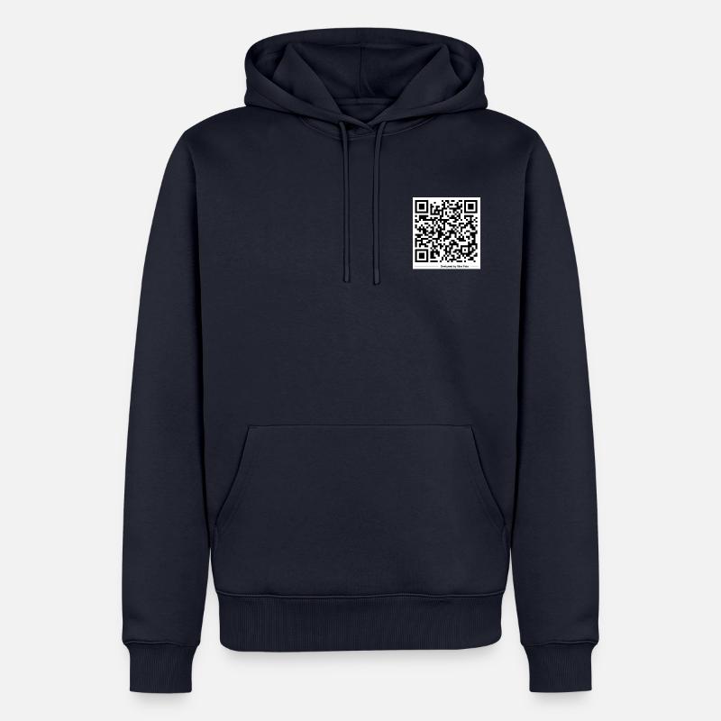 QR-Code You will only find true love... - Männer Premium Bio Hoodie - Navy