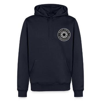 routier de camion professionnel Truck Driver - Sweat à capuche Premium bio Homme - bleu marine - Devant - Nico (187cm)