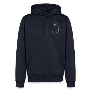 Dacker Brusttasche Tier Haustier Hund Geschenk - Männer Premium Bio Hoodie - Navy - Vorne - Nico (187cm)