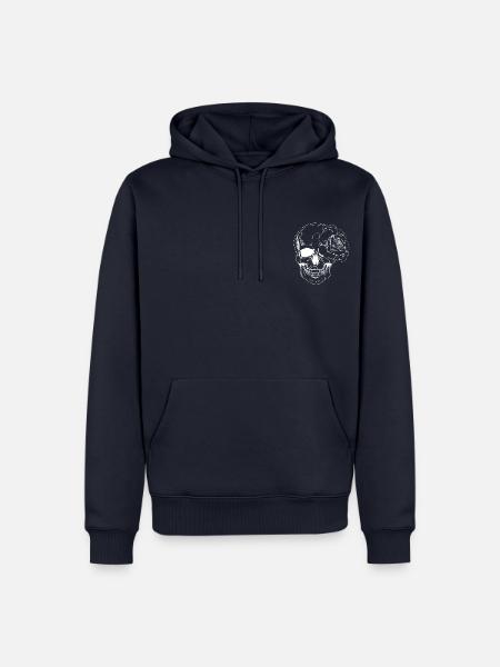 Skull and Flower - Männer Premium Bio Hoodie - Navy