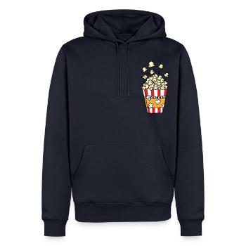 Popcorn - Männer Premium Bio Hoodie - Navy - Vorne - Nico (187cm)