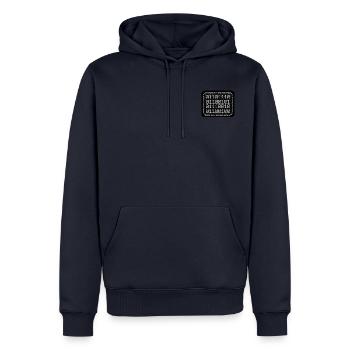 Nerd Binary - Männer Premium Bio Hoodie - Navy - Vorne - Nico (187cm)