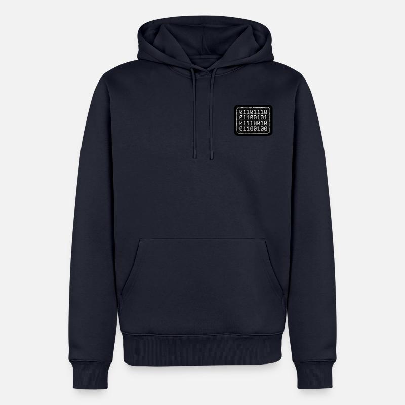 Nerd Binary - Männer Premium Bio Hoodie - Navy
