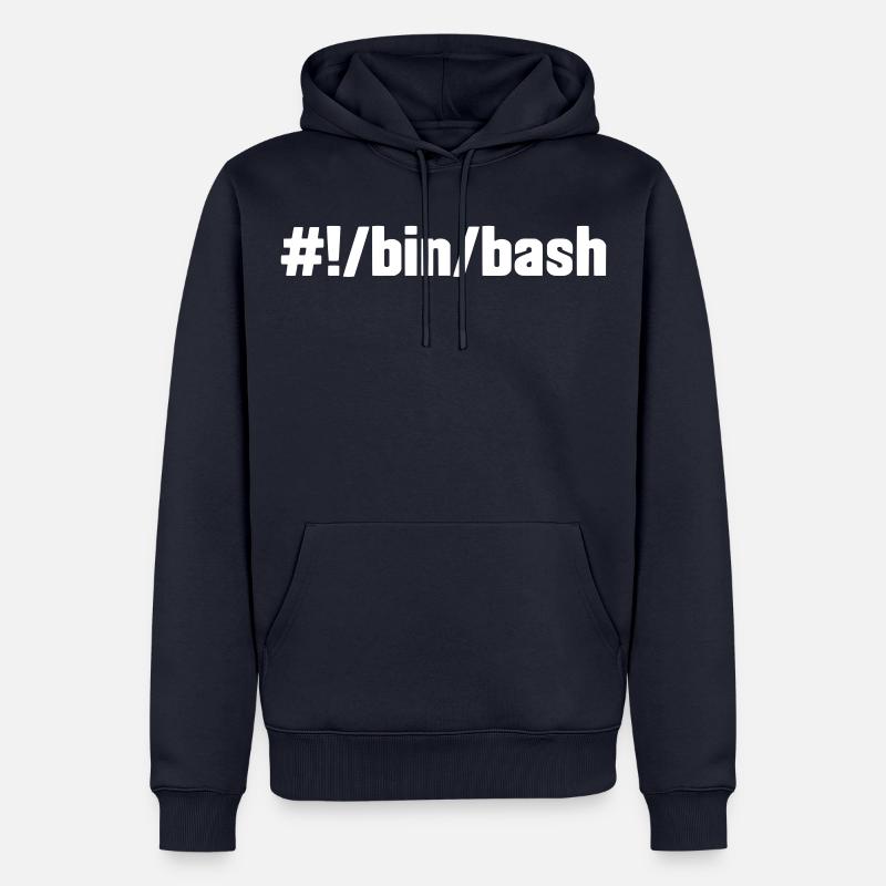 #!/bin/bash - Linux Shell - Sweat à capuche Premium bio Homme - bleu marine