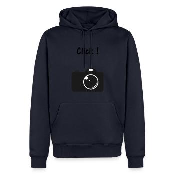 Kamera Foto Click - Männer Premium Bio Hoodie - Navy - Vorne - Nico (187cm)