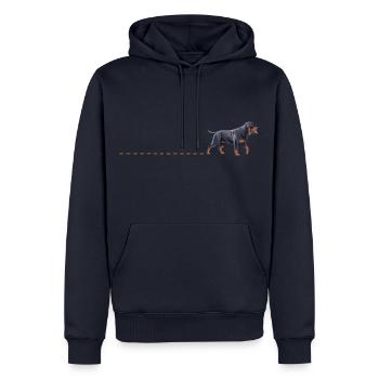 Rottweiler Chien Traces Pattes Pistes Chiens - Sweat à capuche Premium bio Homme - bleu marine - Devant - Nico (187cm)