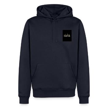 Thinking Positive (Positivity Print) - Men’s Premium Organic Hoodie - navy - Front - Nico (187cm)