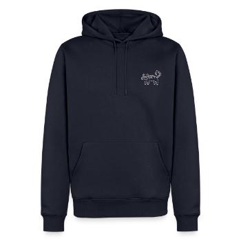 Anti-Zoo Three White - Männer Premium Bio Hoodie - Navy - Vorne - Nico (187cm)