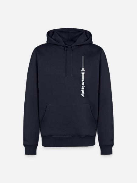 Stuttgart Fernsehturm Schrift - Männer Premium Bio Hoodie - Navy
