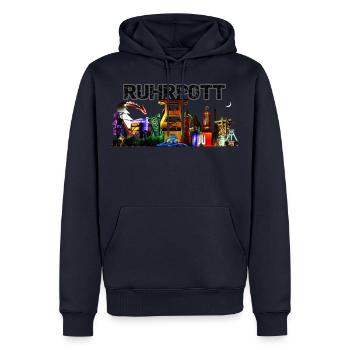 Ruhrpott - Männer Premium Bio Hoodie - Navy - Vorne - Nico (187cm)