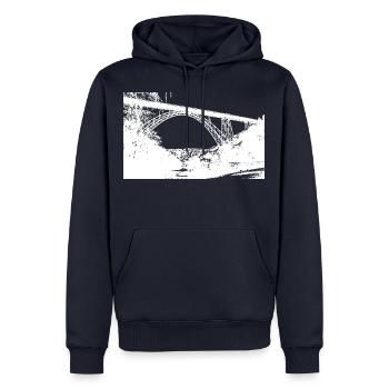 Pont - Pont de Müngstner - Bergisches Land - Sweat à capuche Premium bio Homme - bleu marine - Devant - Nico (187cm)