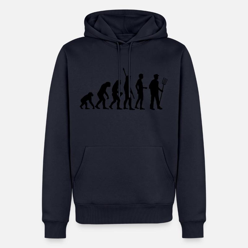 evolution_bauer_b - Men’s Premium Organic Hoodie - navy