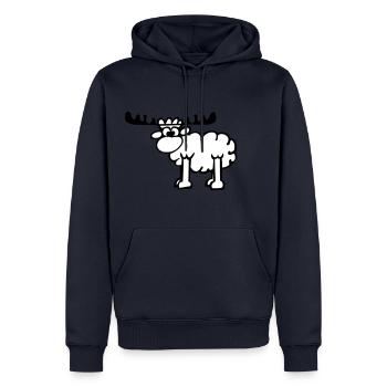 Rennes - Moutons - Sweat à capuche Premium bio Homme - bleu marine - Devant - Nico (187cm)