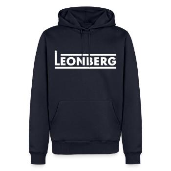 Leonberg - Männer Premium Bio Hoodie - Navy - Vorne - Nico (187cm)