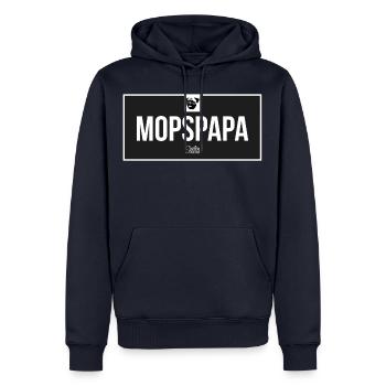 Mopspapa - Männer Premium Bio Hoodie - Navy - Vorne - Nico (187cm)