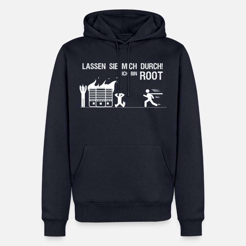 Lassen sie mich durch ich bin root Admin Geschenk - Sweat à capuche Premium bio Homme - bleu marine