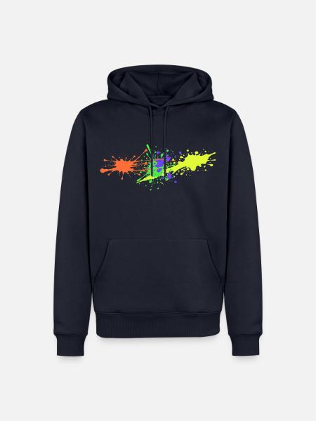 Farbspritzer Geschenk Künstler - Männer Premium Bio Hoodie - Navy