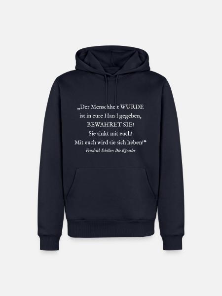 Friedrich Schiller Zitat - Spruch Menschenwürde - Männer Premium Bio Hoodie - Navy